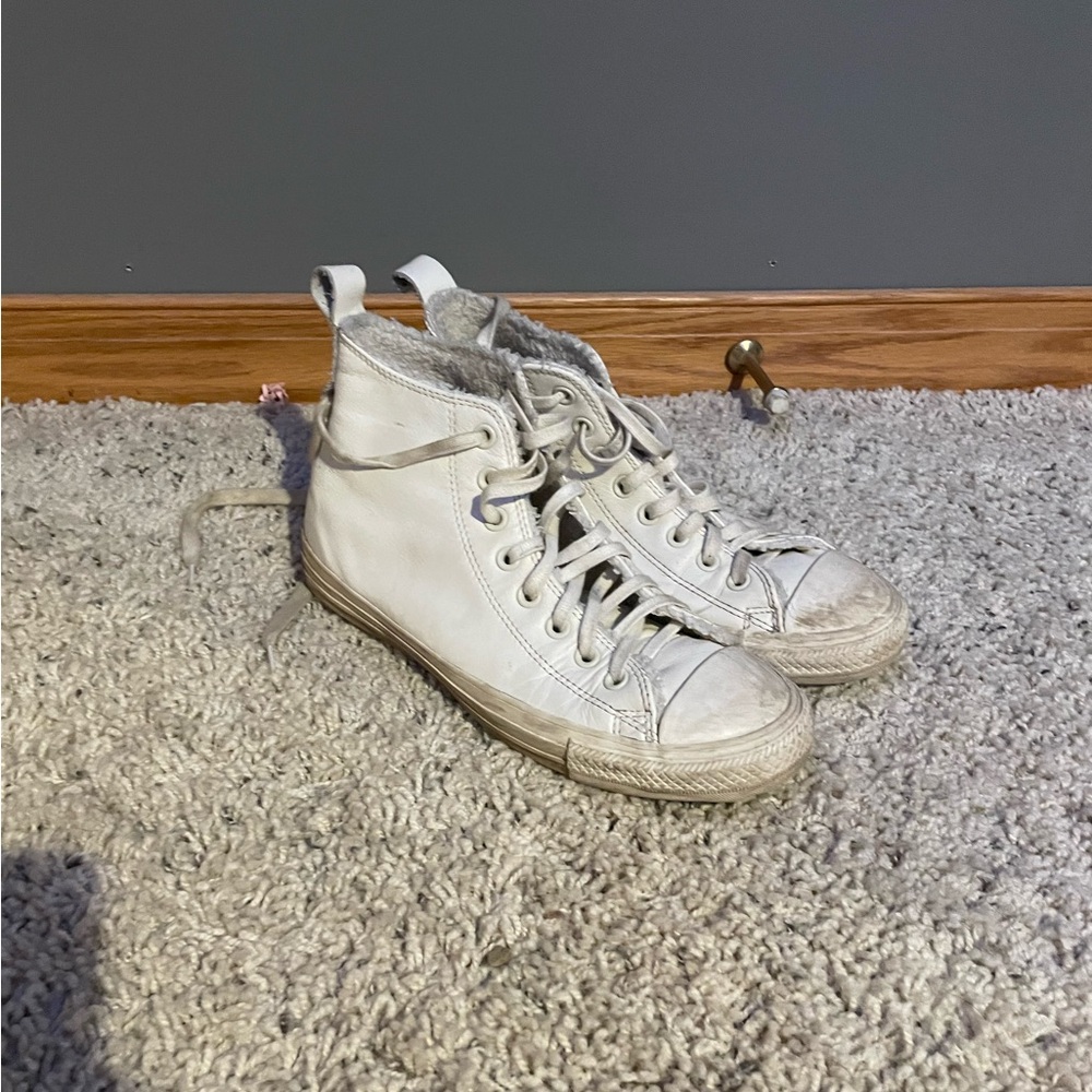 leather converse high tops